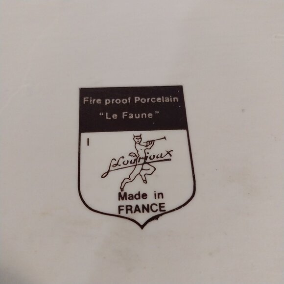 Lourioux Le Faune French Porcelain Au Gratin Dish Wild Flowers 14" - Picture 4 of 6